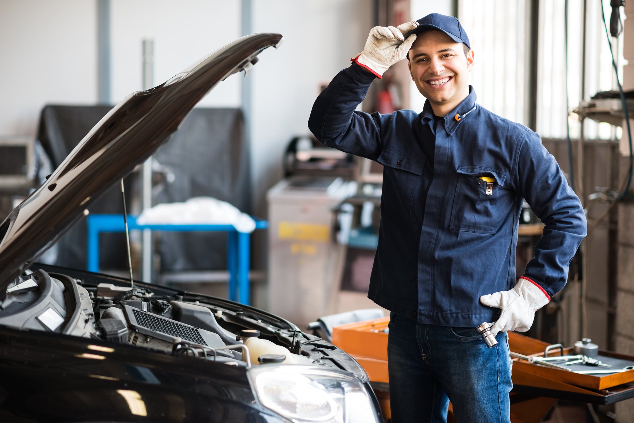 Smiling mechanic